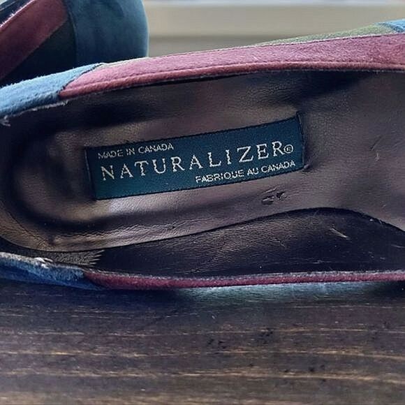 Vtg peacock colourblock square toe pumps - Picture 6 of 10